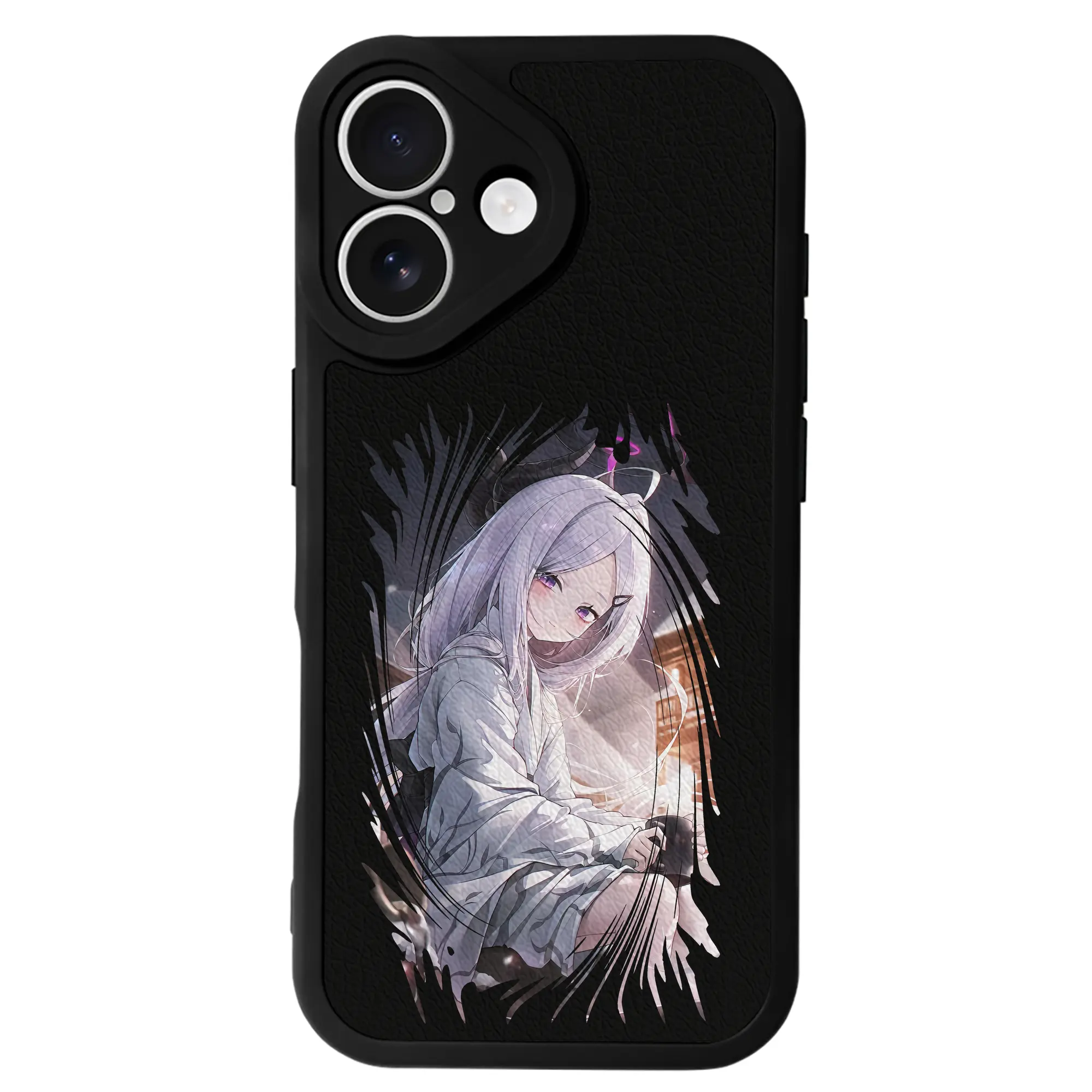 ブルーアーカイブ グッズ 空崎ヒナ - IPhone 16シリーズ対応 ・ シリコンスマホケース ・ レザー調 ・ 高精度フィット ・ 耐衝撃 ・ ワイヤレス充電対応 ・ 精密カット